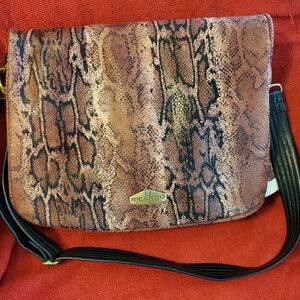 Brown Snake Print Women's Bag